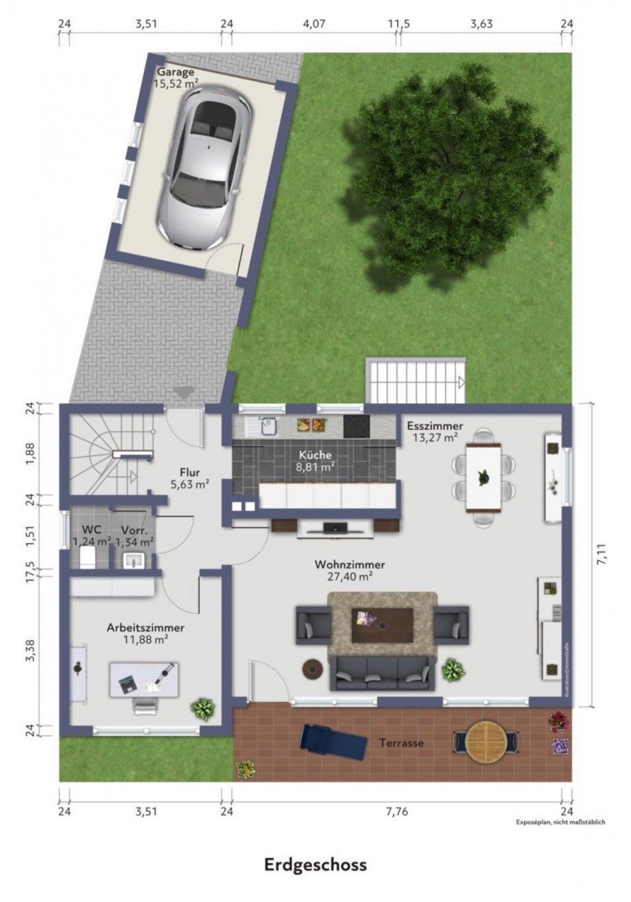 Erdgeschoss Einfamilienhaus Waldbr�l