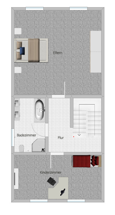 Grundriss 1. OG Doppelhaush�lfte D�ren