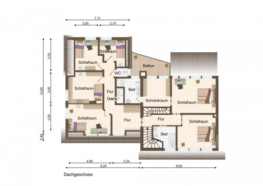 Dachgeschoss Doppelhaush�lfte M�nster