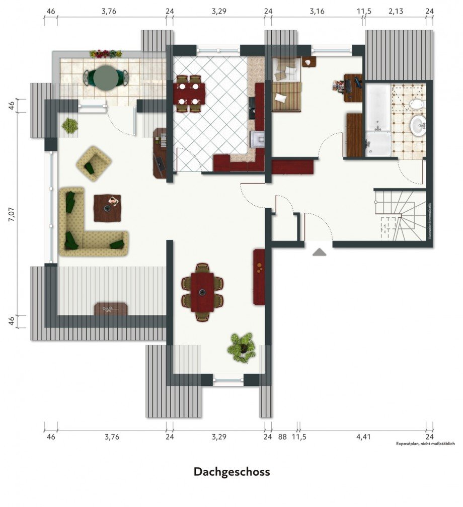 Grundriss DG Maisonettewohnung Nideggen